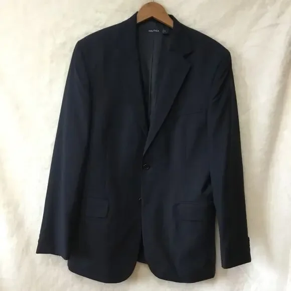 Nautica Men's Blue Wool-Blend Blazer Coat - Picture 2 of 8